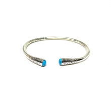 Load image into Gallery viewer, Thin Silver Cuff, Adjustable Silver Cuff With Turquoise Stones,Topaz Jewelry 
