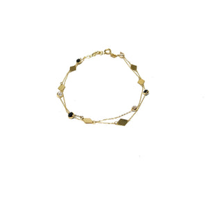 Dainty Solid Gold Bracelet,10K Gold Charm Bracelet,Topaz Jewelry