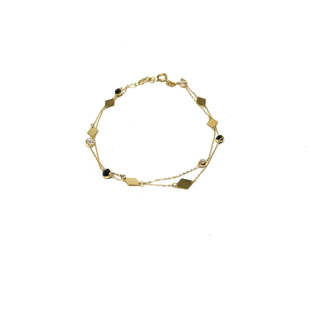 Dainty Solid Gold Bracelet,10K Gold Charm Bracelet,Topaz Jewelry