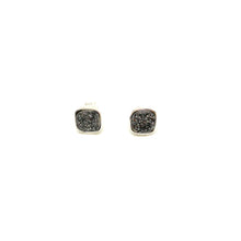Load image into Gallery viewer, Black Drusy Square Earrings - Topaz Jewelry
