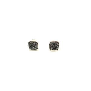 Black Drusy Square Earrings - Topaz Jewelry