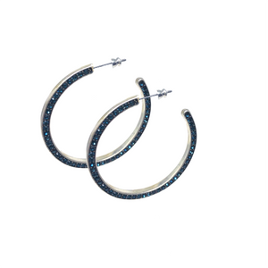Blue Crystal Hoop Earrings - Topaz Custom Jewelry