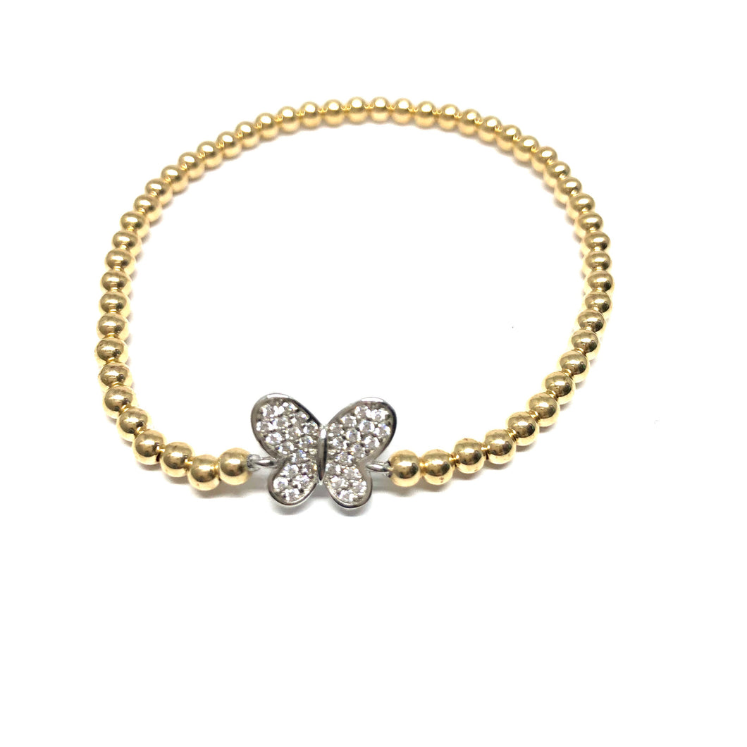 Pave CZ Butterfly Bracelet - Topaz Custom Jewelry
