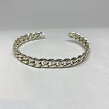 Load image into Gallery viewer, Sterling Silver Chain Links Cuff Bracelet,Silver Cuban Chain Cuff Bracelet,Topaz Jewelry
