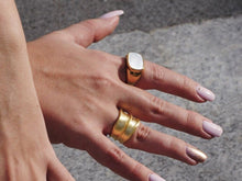 Load image into Gallery viewer, Mother of Pearl Ring, Mother of Pearl Statement Ring, Topaz Jewelry
