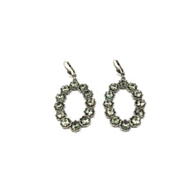 Load image into Gallery viewer, Oval Grey Swarovski Crystal Earrings ,Swarovski Statement Earrings,- Topaz Jewelry
