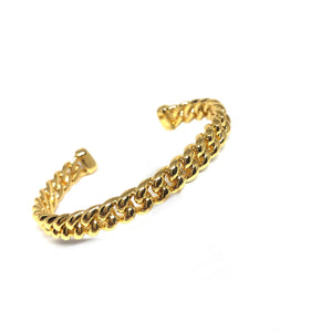 Cuban Chain Cuff Bracelet,Gold Link Chain Cuff Bracelet,TopazJewelry