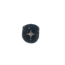 Load image into Gallery viewer, Black Mesh Ring, Black Statement Ring, Black Swarovski Ring, Black Ring, Black Star Ring,- Topaz Jewelry
