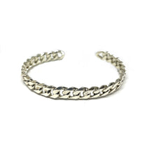 Load image into Gallery viewer, Sterling Silver Chain Links Cuff Bracelet,Silver Cuban  Chain Cuff Bracelet,Topaz Jewelry
