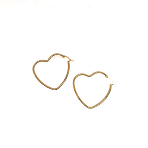 Medium Heart  Hoop Earrings,Gold Plated Medium Hoop Earrings,Topaz Jewelry