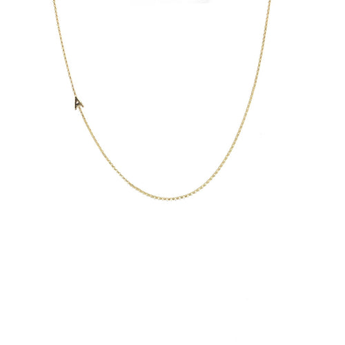10K Gold Initial A Necklace,Letter Necklace,Topaz Jewelry
