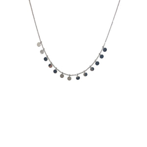 10K White Gold Disc Necklace - Topaz Jewelry