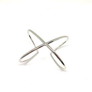 Silver X Cuff - Topaz Jewelry