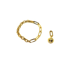 Load image into Gallery viewer, Gold Plated Link Chain Bracelet,Ball Charm Bracelet,Detachable Charm Bracelet,Topaz Jewelry

