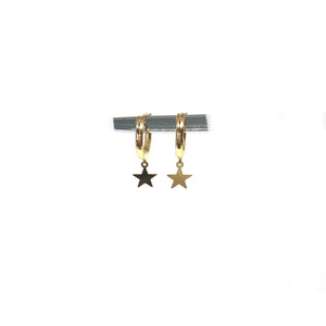 Gold Star Hoops,Star Hoop Earrings - Topaz Jewelry