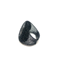 Load image into Gallery viewer, Black Mesh Ring, Black Statement Ring,Black Swarovski Ring,Black Eye Ring, - Topaz Jewelry
