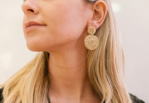 Gold Crochet Post Earrings - Topaz Jewelry