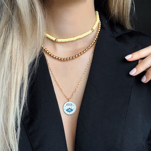 Yellow Necklace,Yellow Choker,Yellow Beads Necklace - Topaz Jewelry