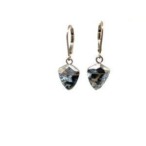 Everyday Earrings,Gemstone Earrings,Black and White Opal Earrings,Topaz Jewelry