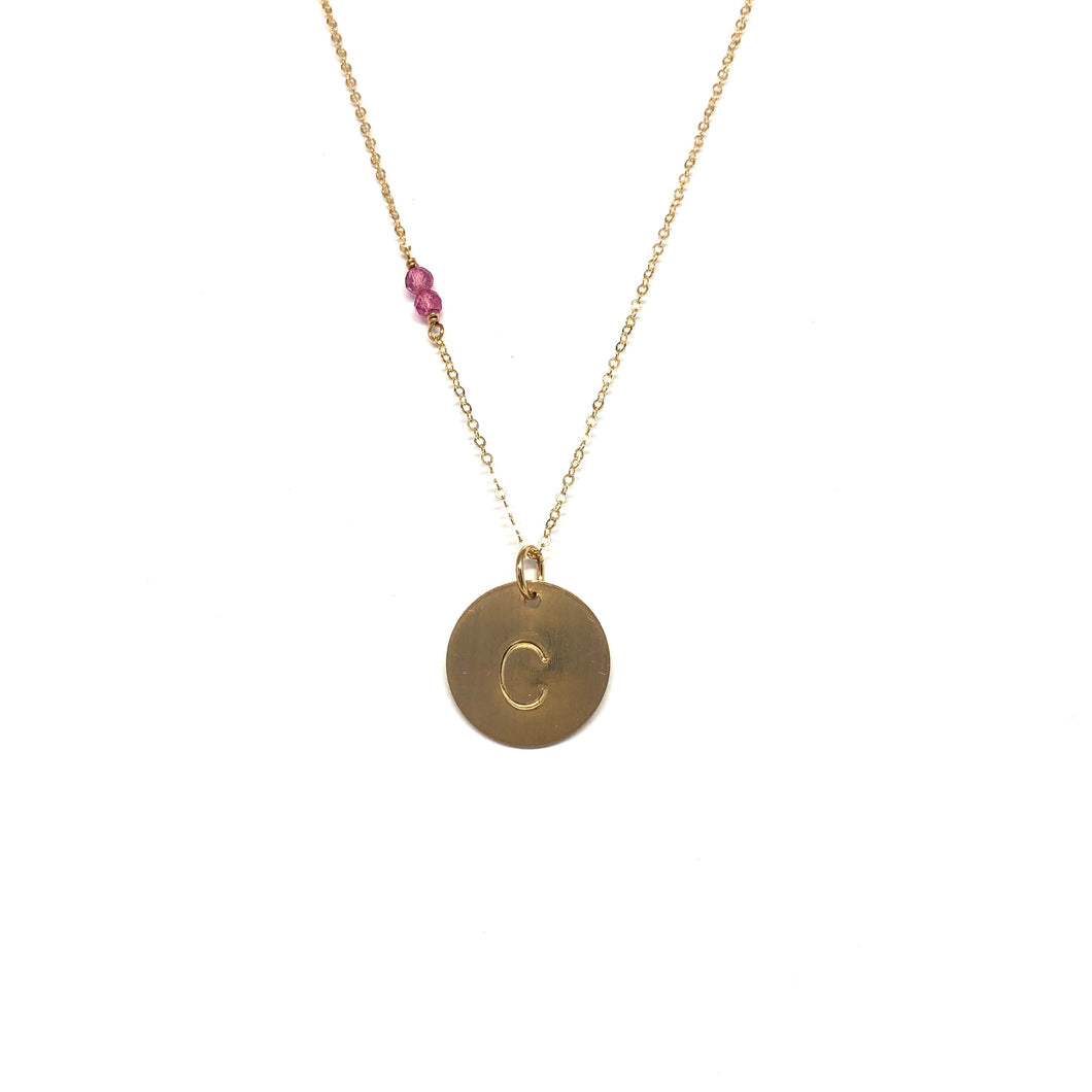 Initial C Necklace - Topaz Jewelry