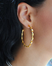 Load image into Gallery viewer, Gold Plated Textured Hoops - Topaz Jewelry
