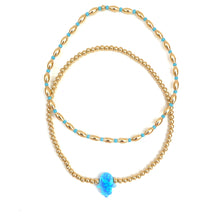 Load image into Gallery viewer, Opal Hamsa Anklet ,Blue Hamsa Anklet,Gold Anklet,Stretch Anklet- Topaz Jewelry
