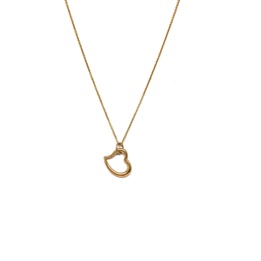 Heart Necklace,Open Heart Pendant, - Topaz Jewelry