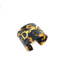 Load image into Gallery viewer, Tortoise Resin Cuff,Horse Bit Cuff ,Topaz Jewelry
