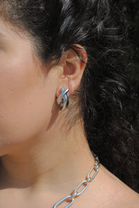 Sterling Silver X Earrings ,Everyday Earrings- Topaz Custom Jewelry