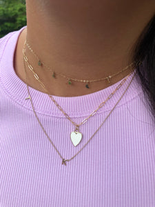 10K Gold Star Moon Necklace,10K Gold Star Moon Choker  - Topaz Jewelry