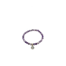 Load image into Gallery viewer, Amethyst Stretch Bracelet,Purple Semi Precious Stones Stretch Bracelet,Topaz Jewelry
