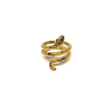 Load image into Gallery viewer, Gold Snake Ring, Stainless Steel Gold Snake Ring, Topaz Jewelry
