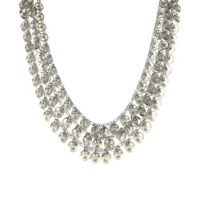 Grey Statement Necklace,Multi Layers Necklace - Topaz Jewelry