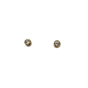 10K Yellow Gold Post Earrings ,Cubic Zirconia 10K Gold Earrings- Topaz Jewelry