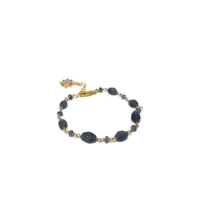 Gemstone Bracelet,Charm Bracelet,Black Labradorite,Topaz Jewelry