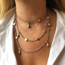 Load image into Gallery viewer, Long Beaded Necklace,Iolite Necklace,Charms Necklace Topaz Jewelry
