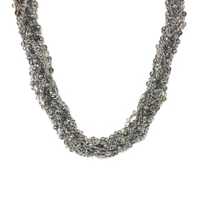 Multi Chains Statement Necklace,Silver Statement Necklace,Topaz Jewelry