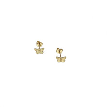 Load image into Gallery viewer, 10K Solid Gold Butterfly Stud Earrings,Topaz Jewelry
