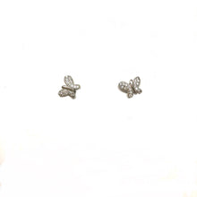 Load image into Gallery viewer, Dainty Butterfly Earrings, Butterfly Post Earrings, Sparkling Butterfly Earrings, Topaz Jewelry
