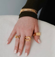 Load image into Gallery viewer, 18K Gold Plated over Brass Detailed Cuff Bracelet,Statement Gold Plated Cuff Bracelet,Topaz Jewelry 
