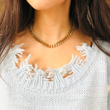 Load image into Gallery viewer, Gold Stainless Steel Cuban Choker Necklace, Wrap Gold Cuban Chain Bracelet, Topaz Jewelry
