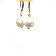 Load image into Gallery viewer, Drop Pearl Earrings,White Freshwater Pearl Earrings,Topaz Jewelry
