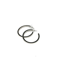 Load image into Gallery viewer, Black Crystal Hoop Earrings - Topaz Jewelry
