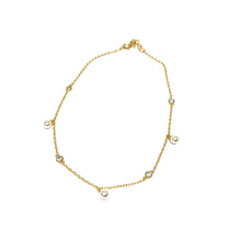 Load image into Gallery viewer, Pearl Anklet,Dainty Gold Pearls Anklet,Topaz Jewelry
