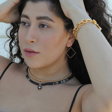 Load image into Gallery viewer, Gold Vermeil Square Light Weight Drop Earrings - Topaz Jewelry
