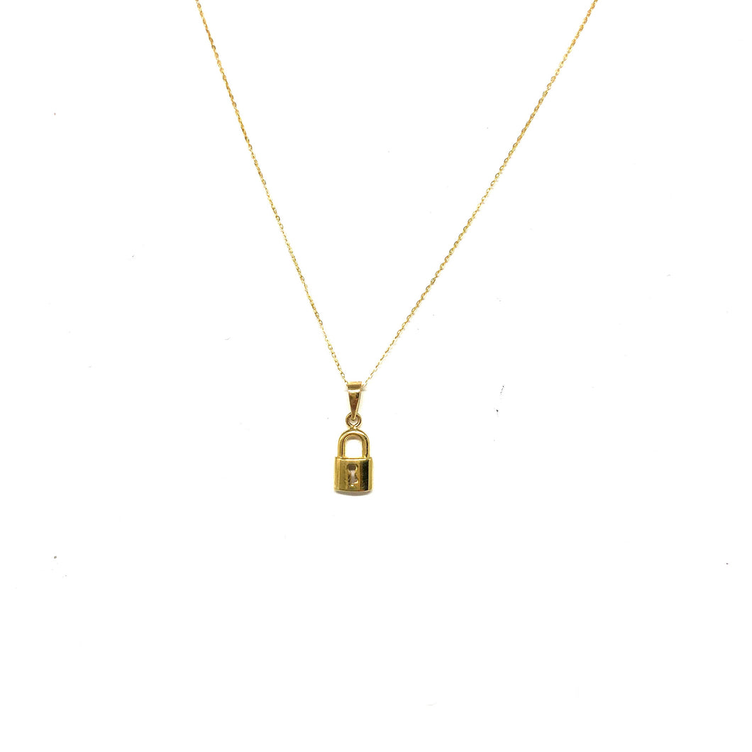 Mini Lock Necklace - Topaz Custom Jewelry