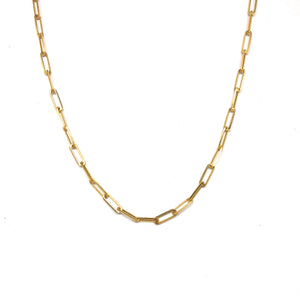 10K Gold Paperclip Chain - Topaz  Jewelry