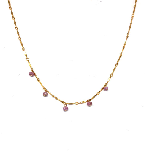 Silverite Gemstone Drop Necklace - Topaz Jewelry