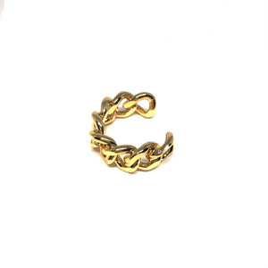 Gold Plated Chain Ring,Link Chain Adjustable Ring, Topaz Jewelry 