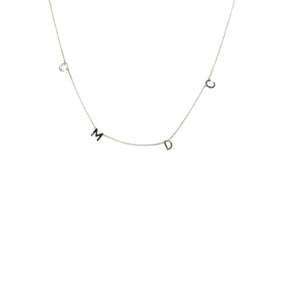Sterling Silver Initial Necklace, Topaz Jewelry